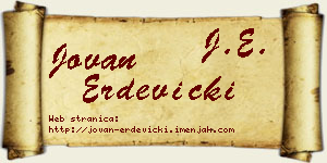 Jovan Erdevički vizit kartica